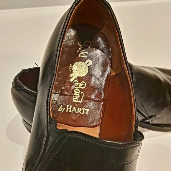 Black Hartt men’s dress shoes handcrafted 8 1/2 - Picture 5 of 8